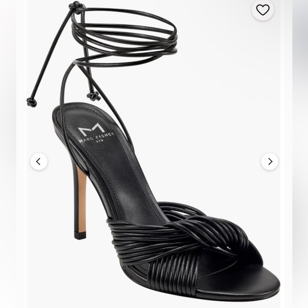 Marc Fisher Brista Strappy Heels, Size 9M, Black, NIB